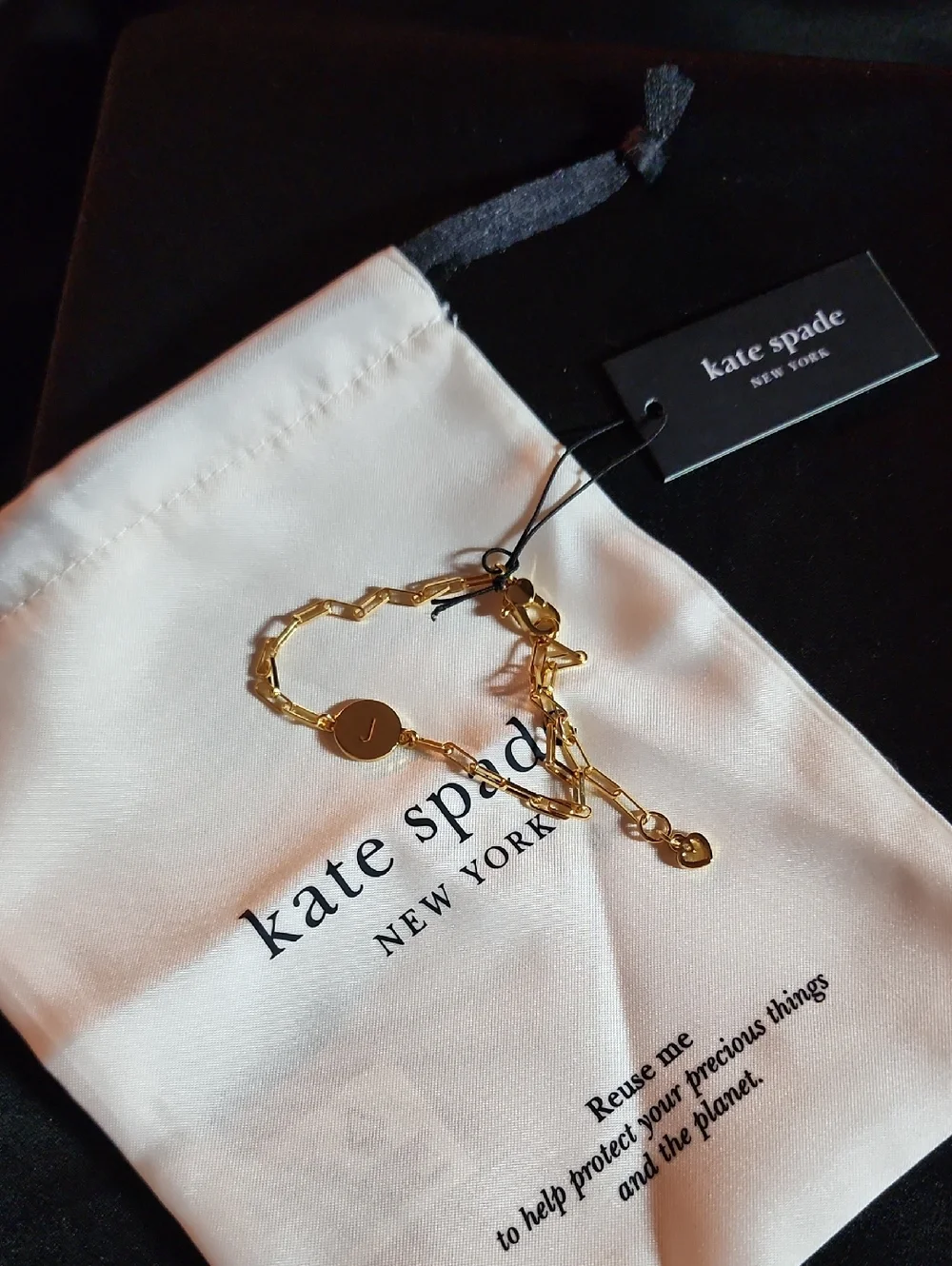 kate spade Gold-tone Initial J Link Bracelet - Picture 1 of 8